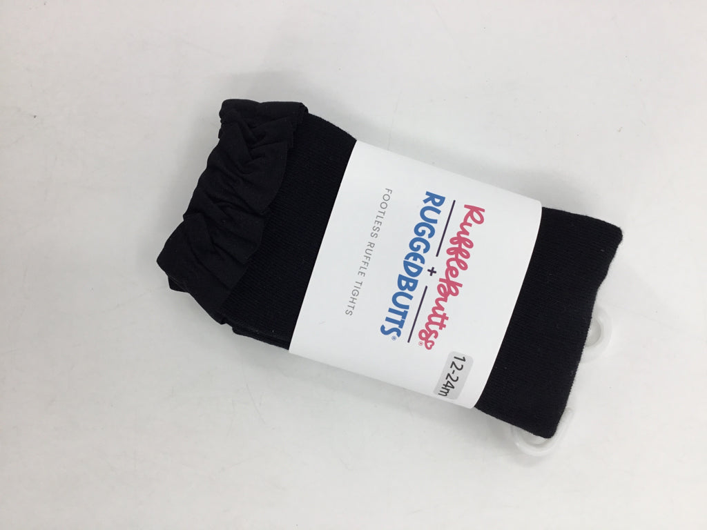 Ruffle Butts Child Size 12-24 Months Black Tights - girls