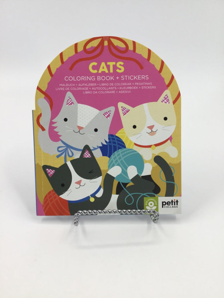 Cats Coloring Book + Stickers Paper Back Book