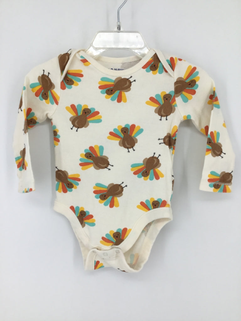 Old Navy Child Size 6-12 Months White Thanksgiving Onesie