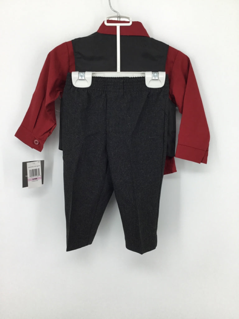 Van Heusen Child Size 6-9 Months Burgundy Solid Outfit - boys