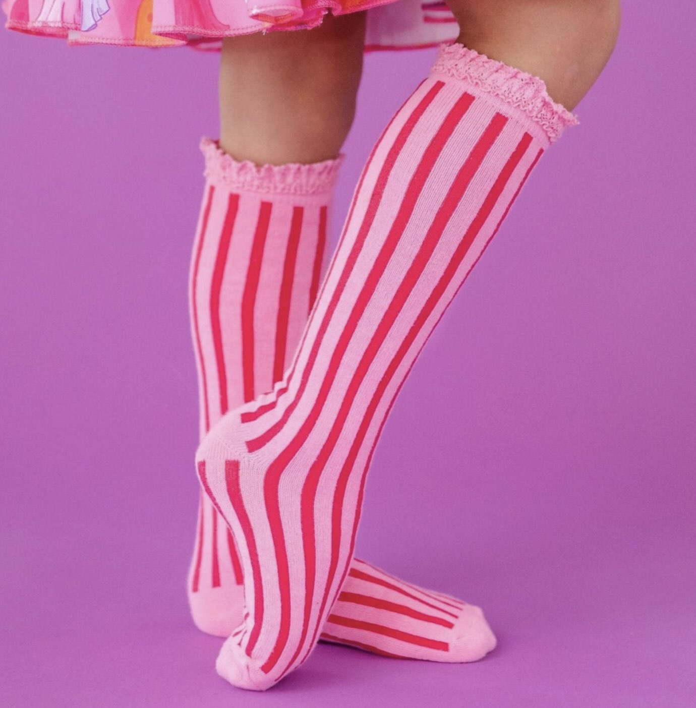 The Little Stocking Co -  Knee High Socks (Taffy Striped)