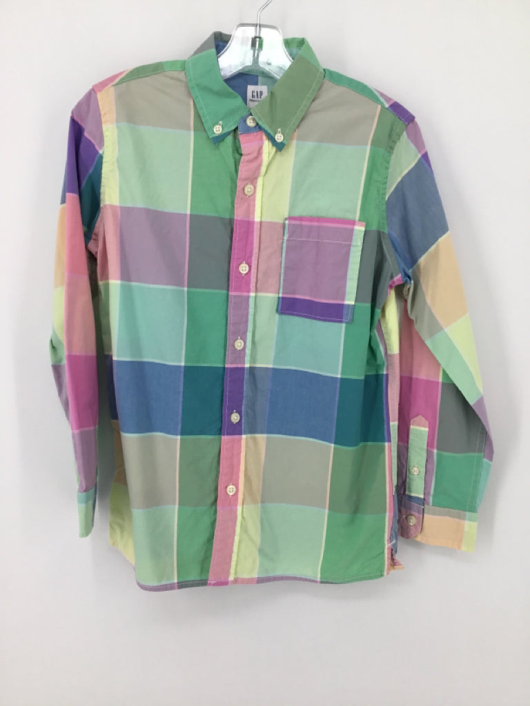 Gap Kids Child Size 8 Multi-Color Plaid Shirt - boys
