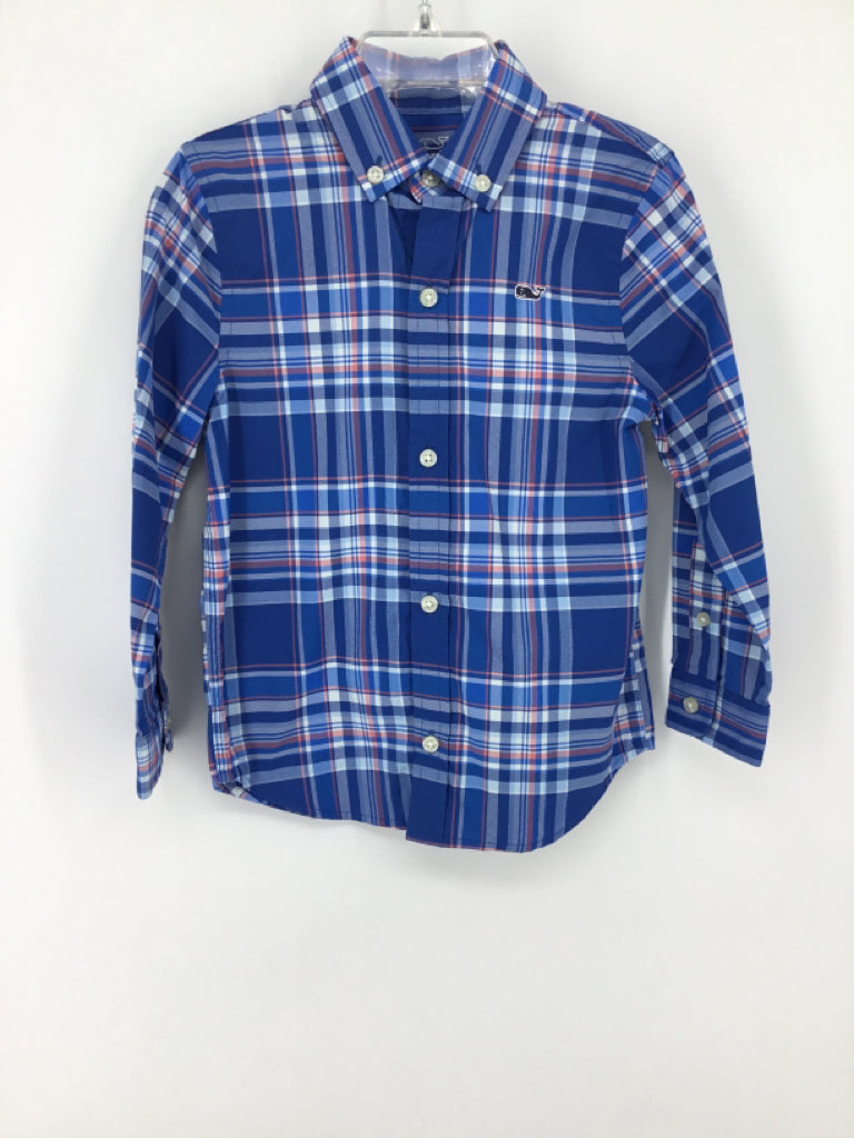 vineyard vines Child Size 3 Blue Plaid Shirt - boys