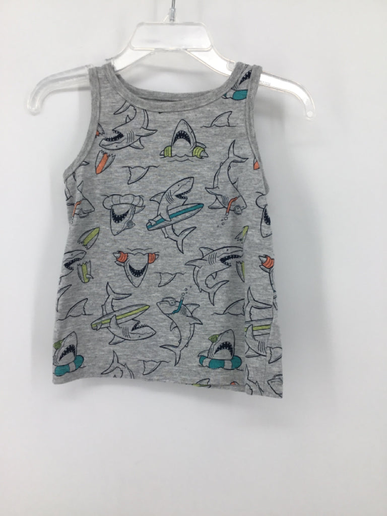 jumping beans Child Size 18 Months Gray Sharks Tank top - boys