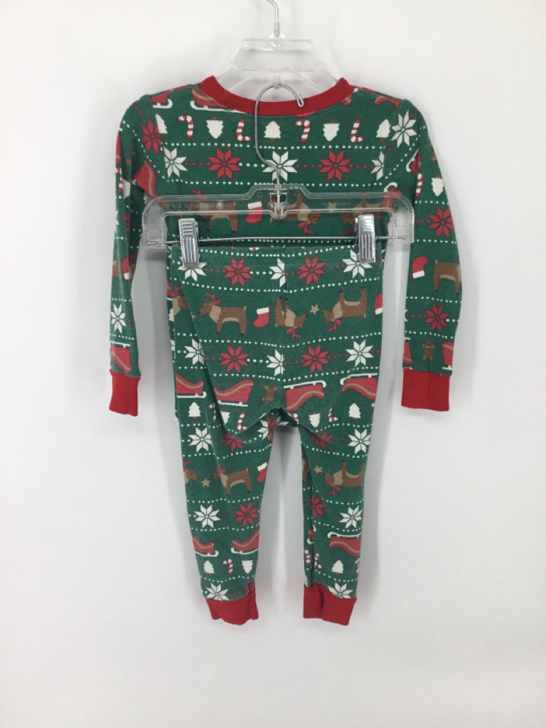 Carter's Child Size 2 Slim Green Christmas Pajamas