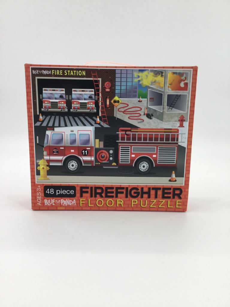 Blue Panda Fire Station Floor Puzzle