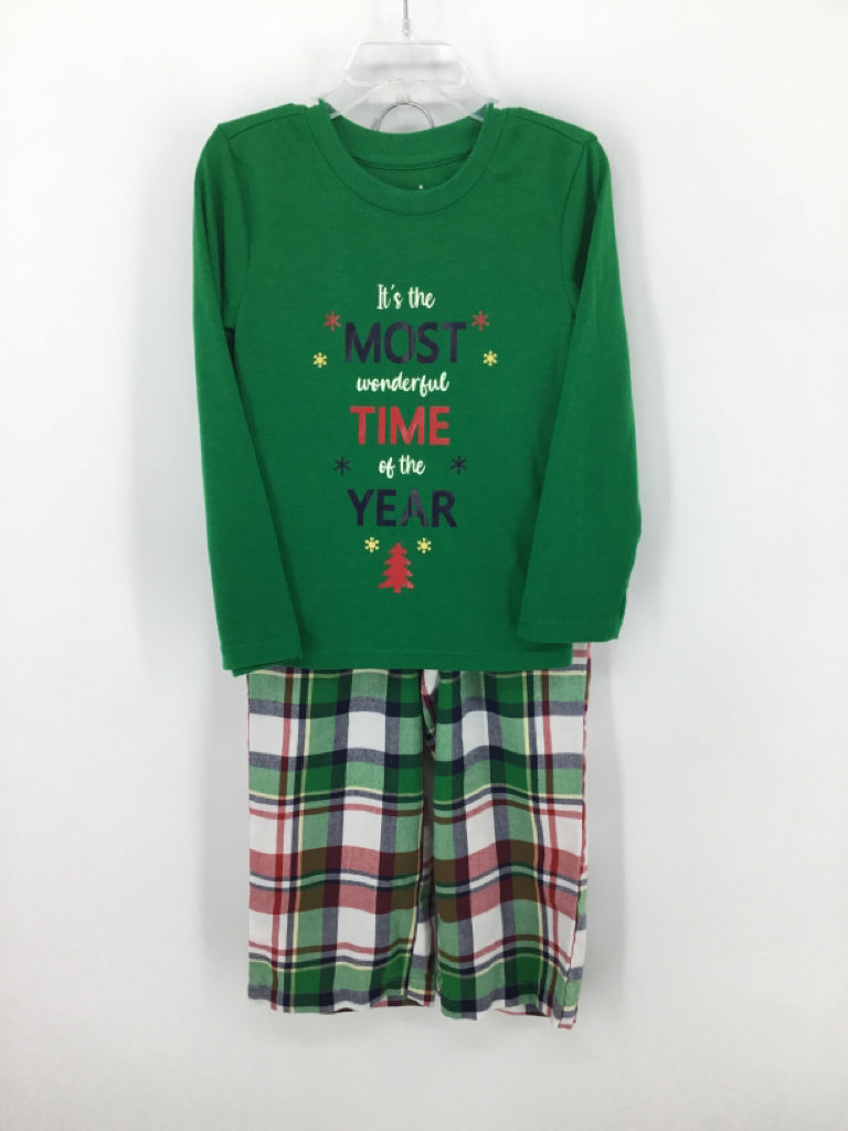 Jammies For Your Families Child Size 4 Green Christmas Pajamas