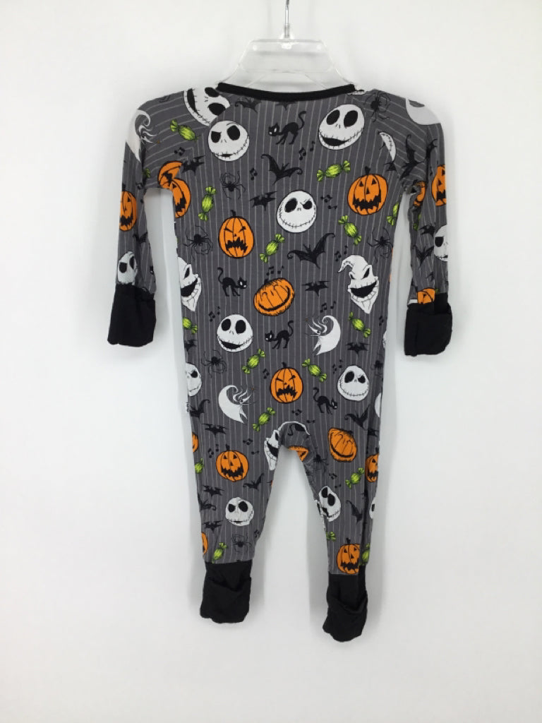 Little Sleepies + Disney Child Size 3-6 Months Gray Halloween Pajamas