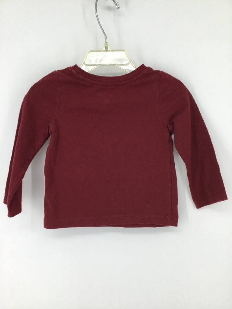 Cat & Jack Child Size 12 Months Burgundy Thanksgiving T-Shirt
