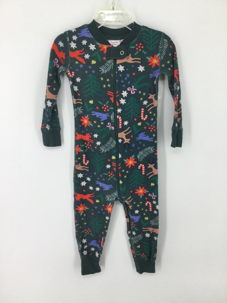 Hanna Andersson Child Size 2 Green Christmas Pajamas