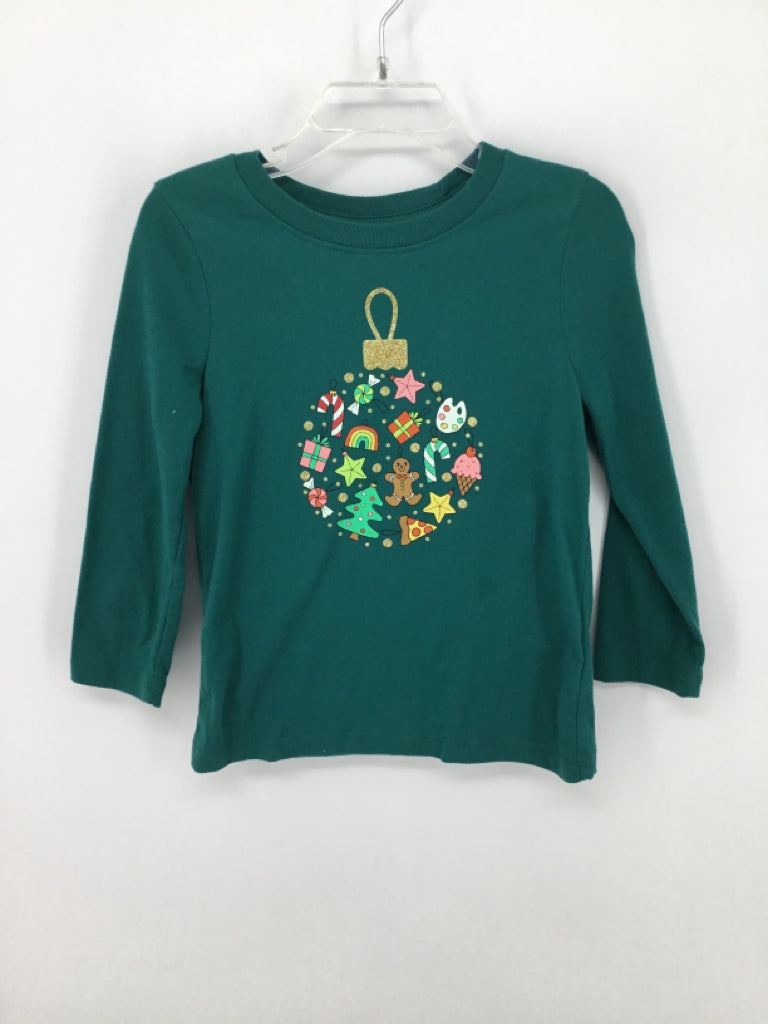 Cat & Jack Child Size 3 Green Christmas T-Shirt