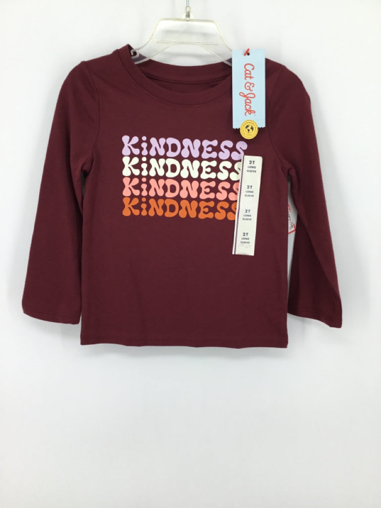 Cat & Jack Child Size 2 Burgundy T-shirt - girls