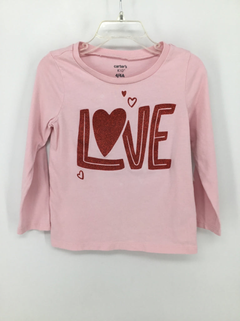 Carter's Child Size 4 Pink Valentine's Day T-Shirt