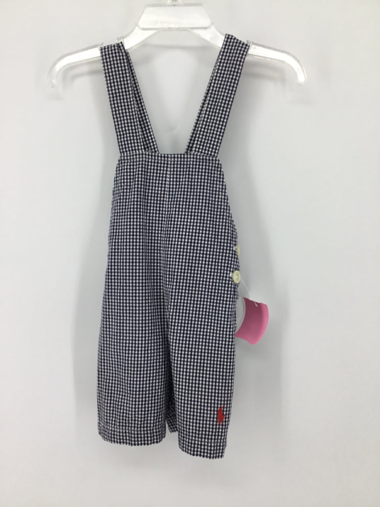Ralph Lauren Child Size 9 Months Navy Gingham Overalls - boys