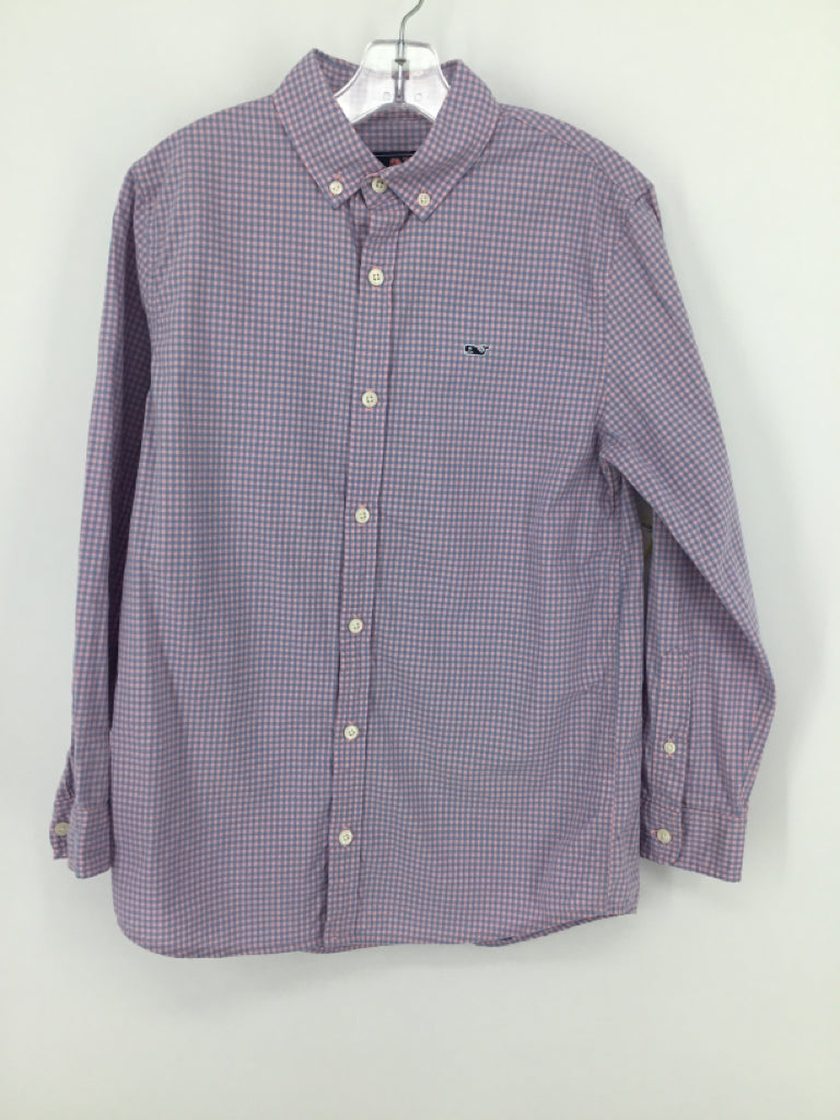 vineyard vines Child Size 12 Blue Gingham Shirt - boys