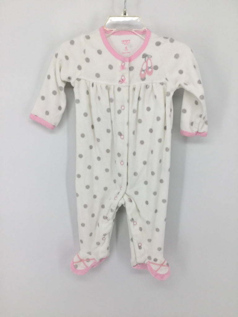 Carter's Child Size 6 Months White Sleepers