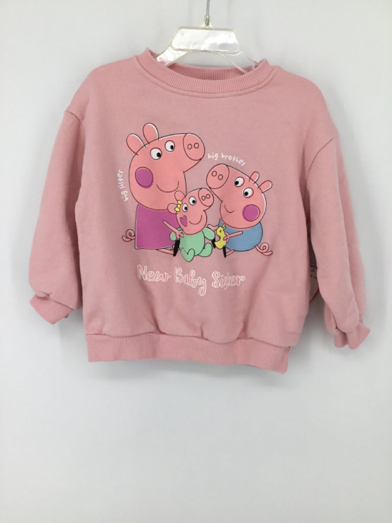 Zara + Peppa Pig Child Size 3 Pink Sweatshirt - girls