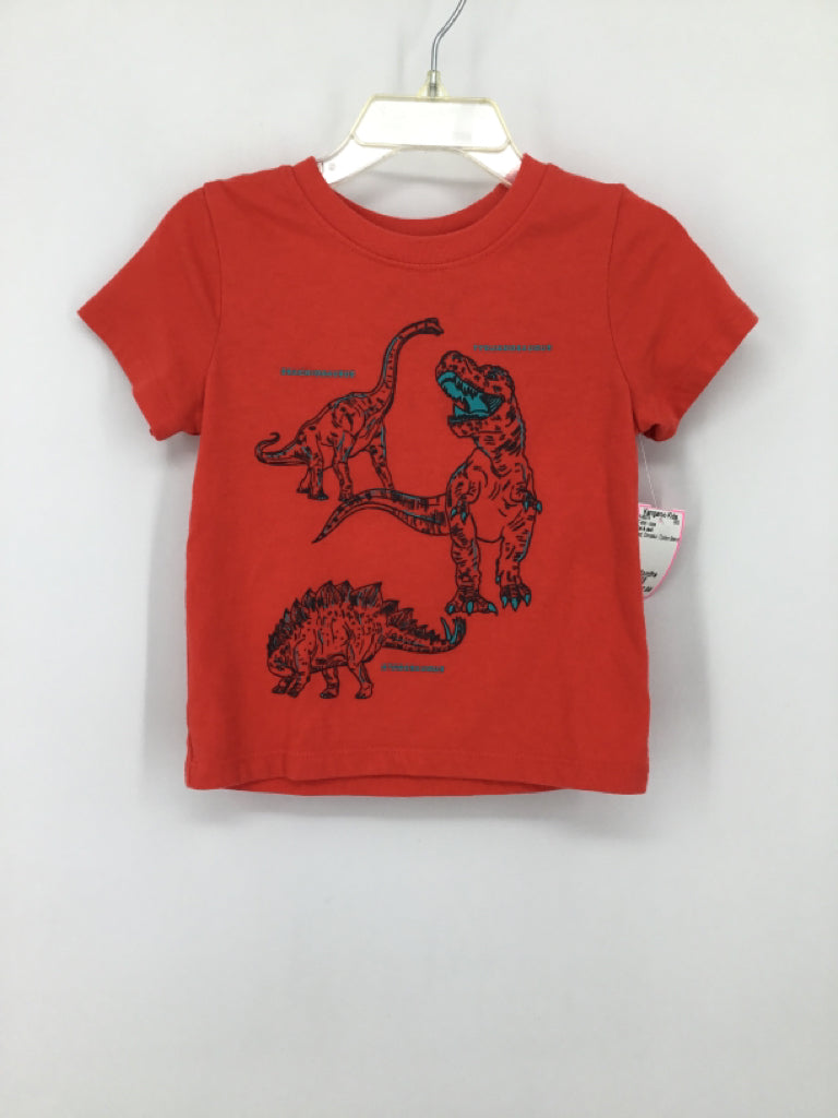 Cat & Jack Child Size 18 Months Red Dinosaur T-shirt - boys