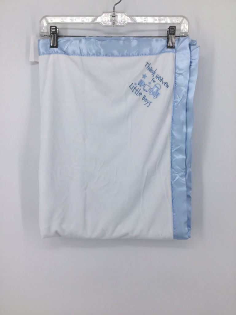 Little Me Blue Embroidered Blanket