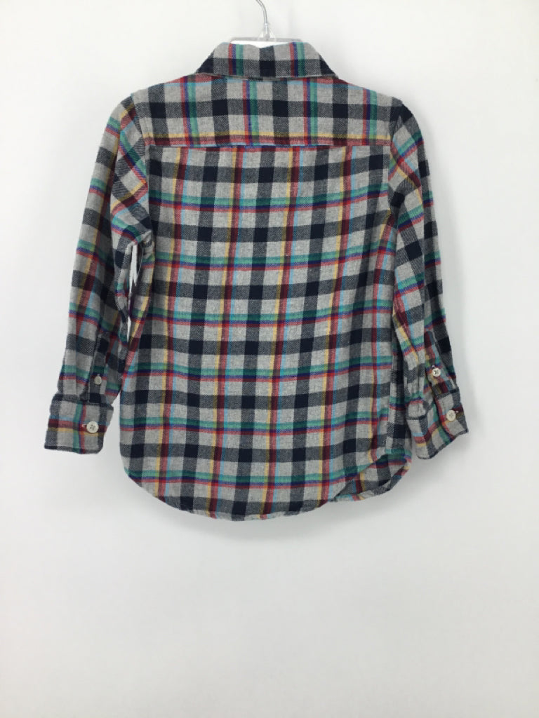 Baby Gap Child Size 3 Gray Plaid Shirt - boys