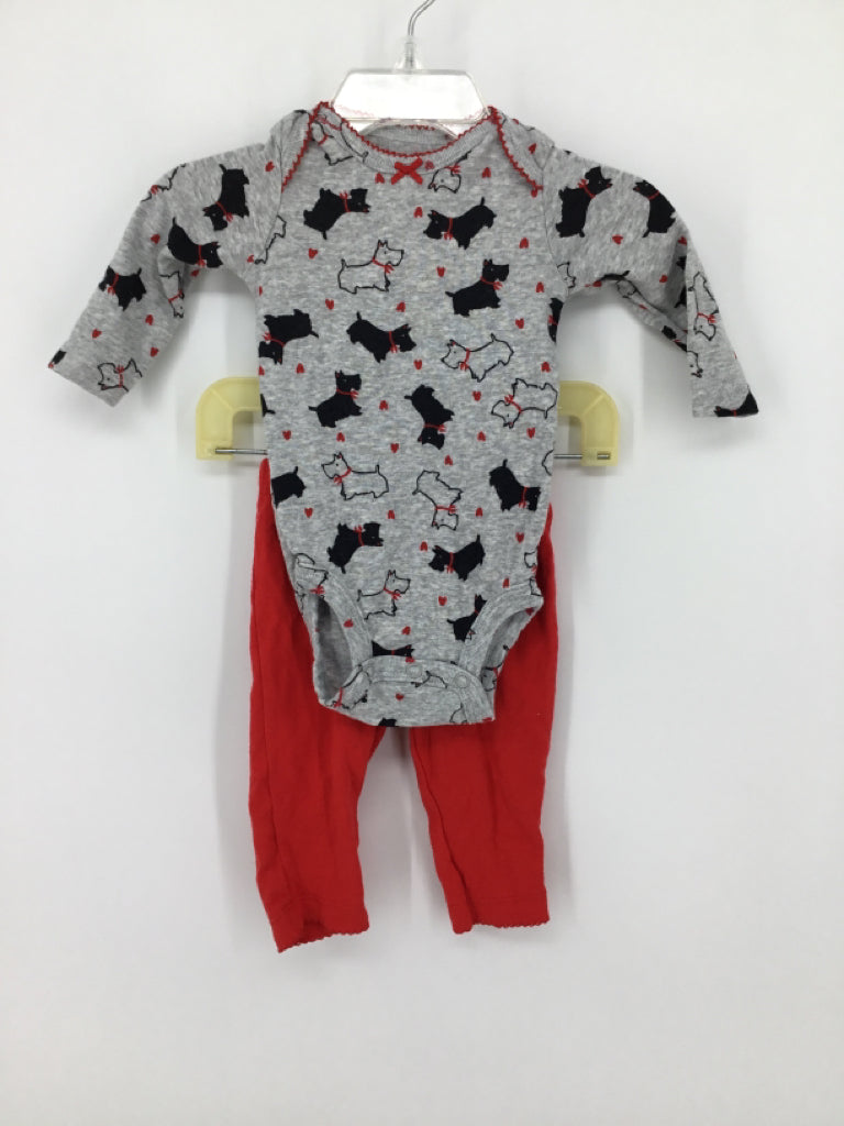 Carter's Child Size 3 Months Gray Dog Overalls
