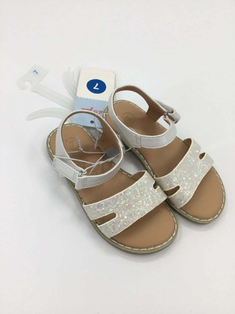 Cat & Jack Child Size 7 Toddler White Sandals/Flip Flops