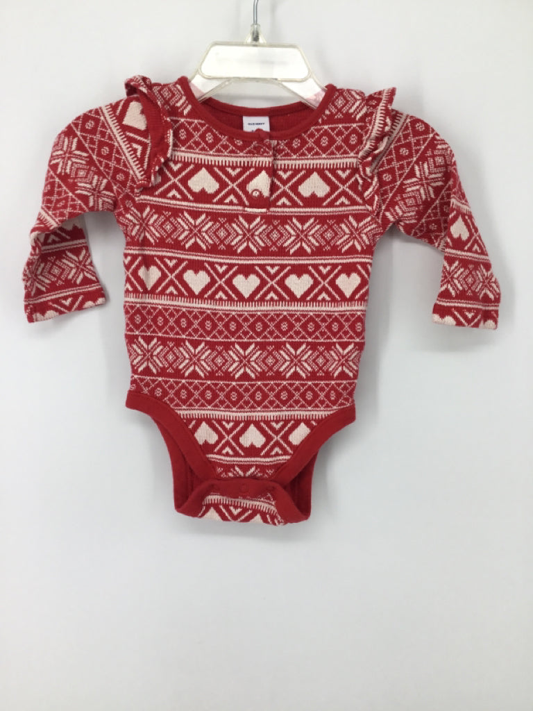 Old Navy Child Size 3-6 Months Red Onesie
