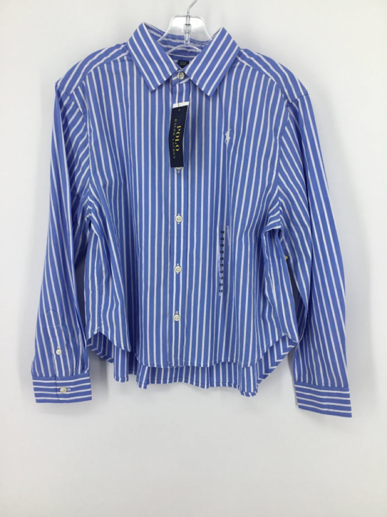 Ralph Lauren Child Size 12 Blue Stripe Shirt - boys