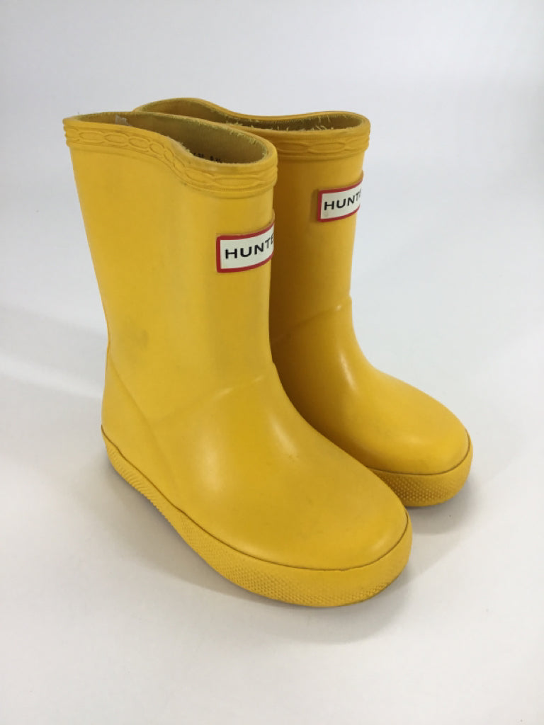 Hunter Child Size 7 Toddler Yellow Rain/Snow Boots