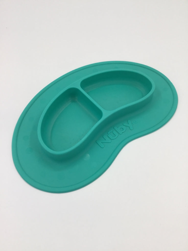 Nuby Teal Silicone Divided Plate