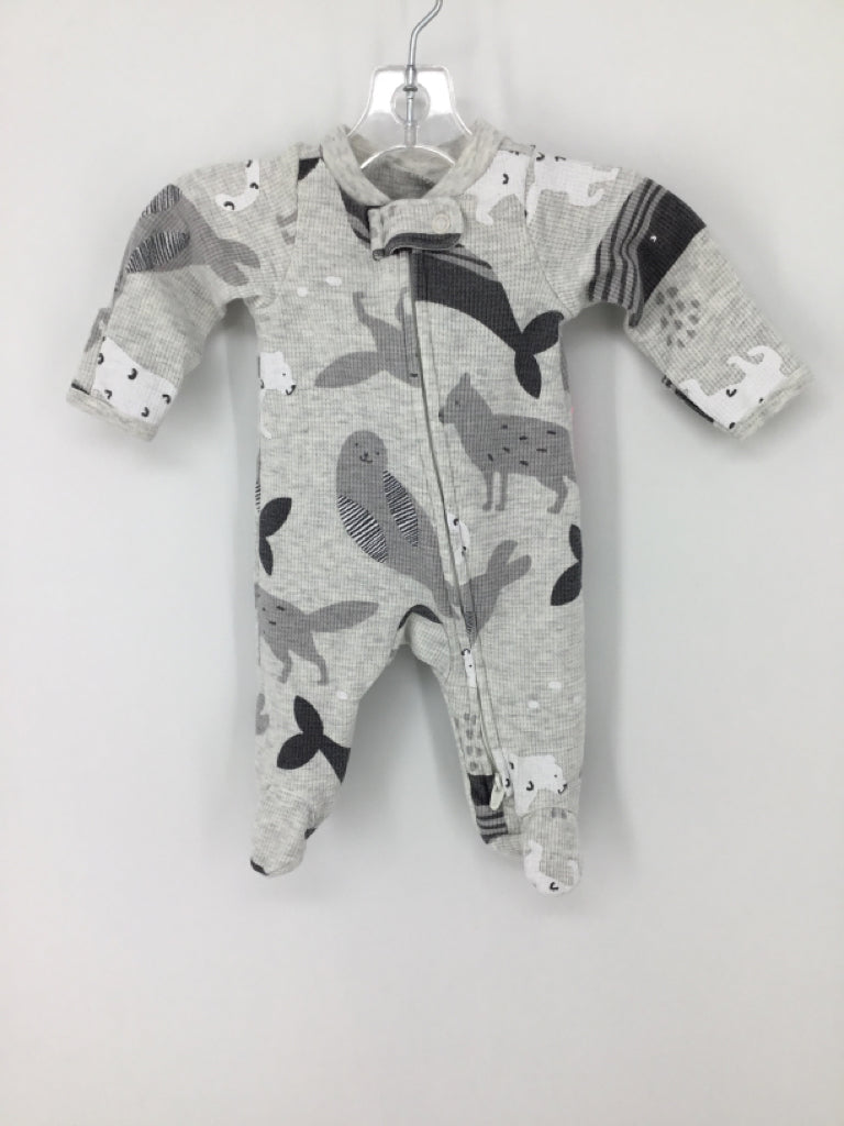 Carter's Child Size Preemie Gray Sleepers
