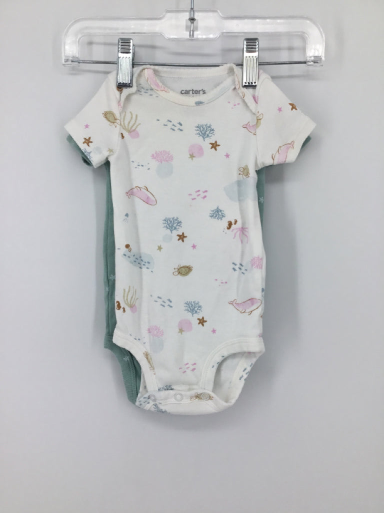 Just One You Made by Carters Child Size 6 Months White Onesie