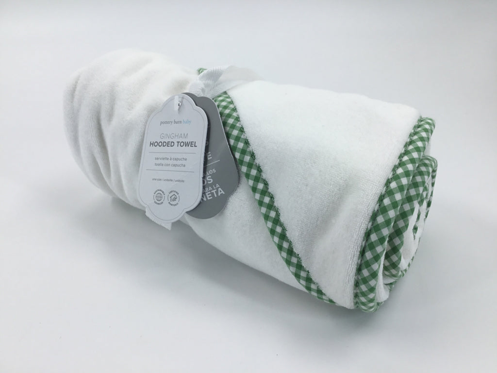 Pottery Barn Baby Gingham Hooded Towel