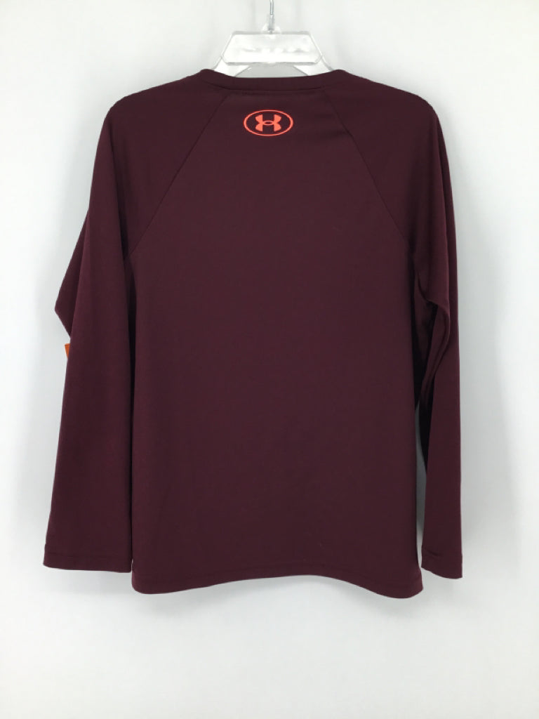 Under Armour Child Size 7 Burgundy screen printed T-shirt - boys