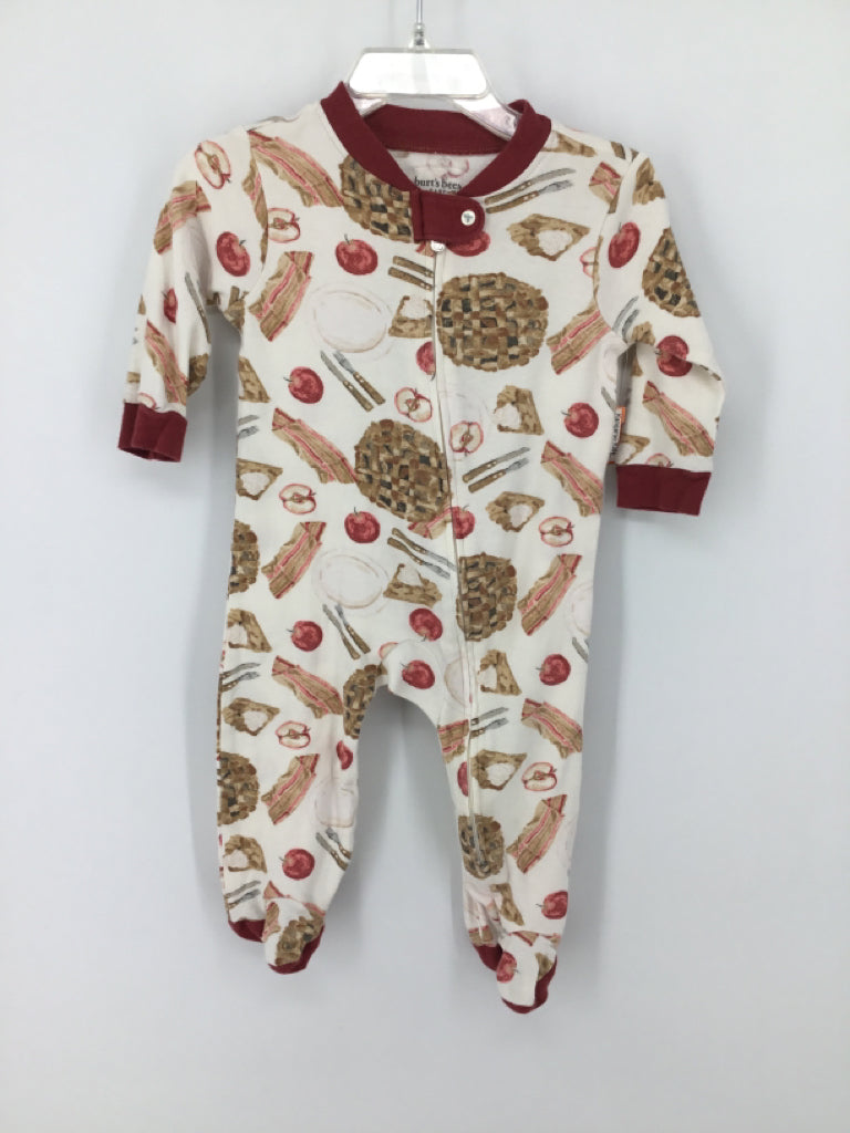 Burt's Bees Baby Child Size 3-6 Months Red Sleepers
