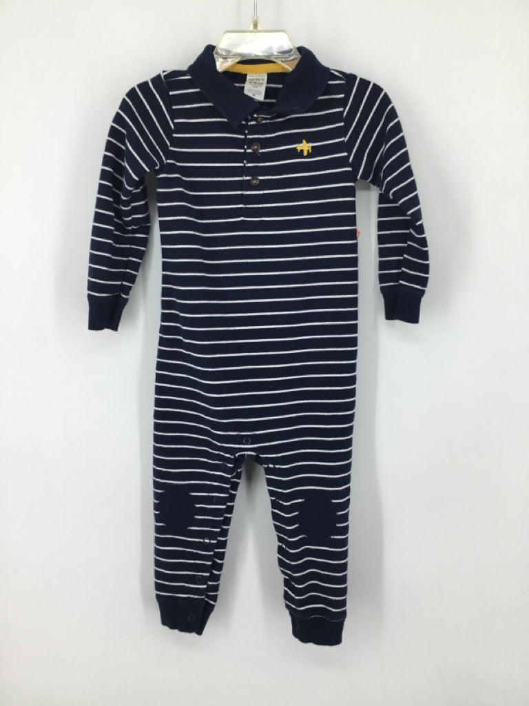 Carter's Child Size 24 Months Blue Stripe Outfit - boys