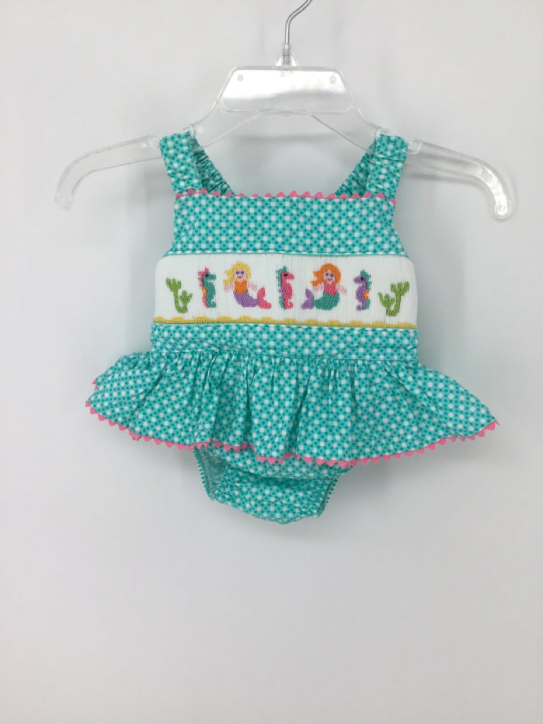 Claire & Charlie Child Size 3 Months Teal Outfit - girls