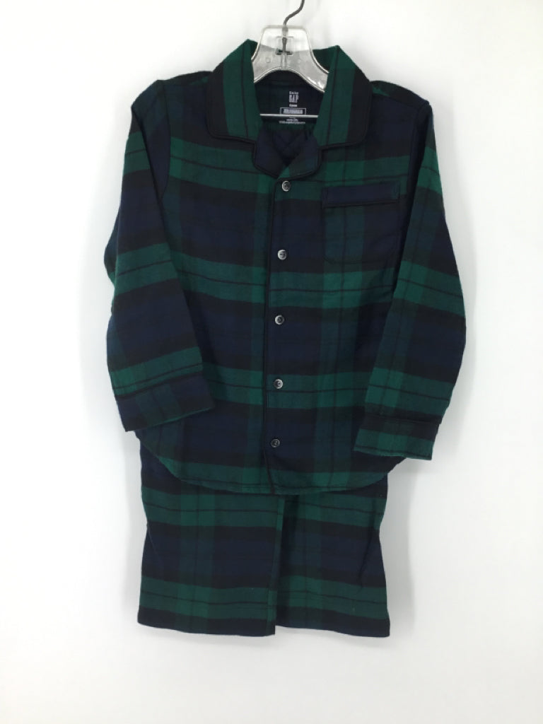Baby Gap Child Size 4 Green Plaid Pajamas - boys