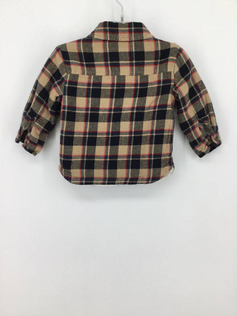 Old Navy Child Size 12-18 Months Tan Plaid Shirt - boys