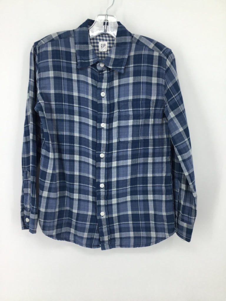 Gap Kids Child Size 8 Blue Plaid Shirt - boys