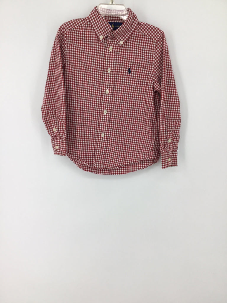Ralph Lauren Child Size 4 Red Gingham Shirt - boys