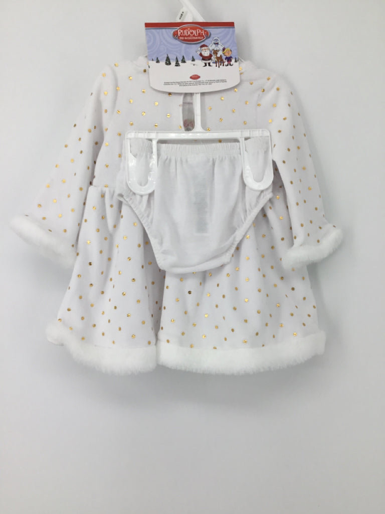 Rudolph Child Size 6 Months White Christmas Dress