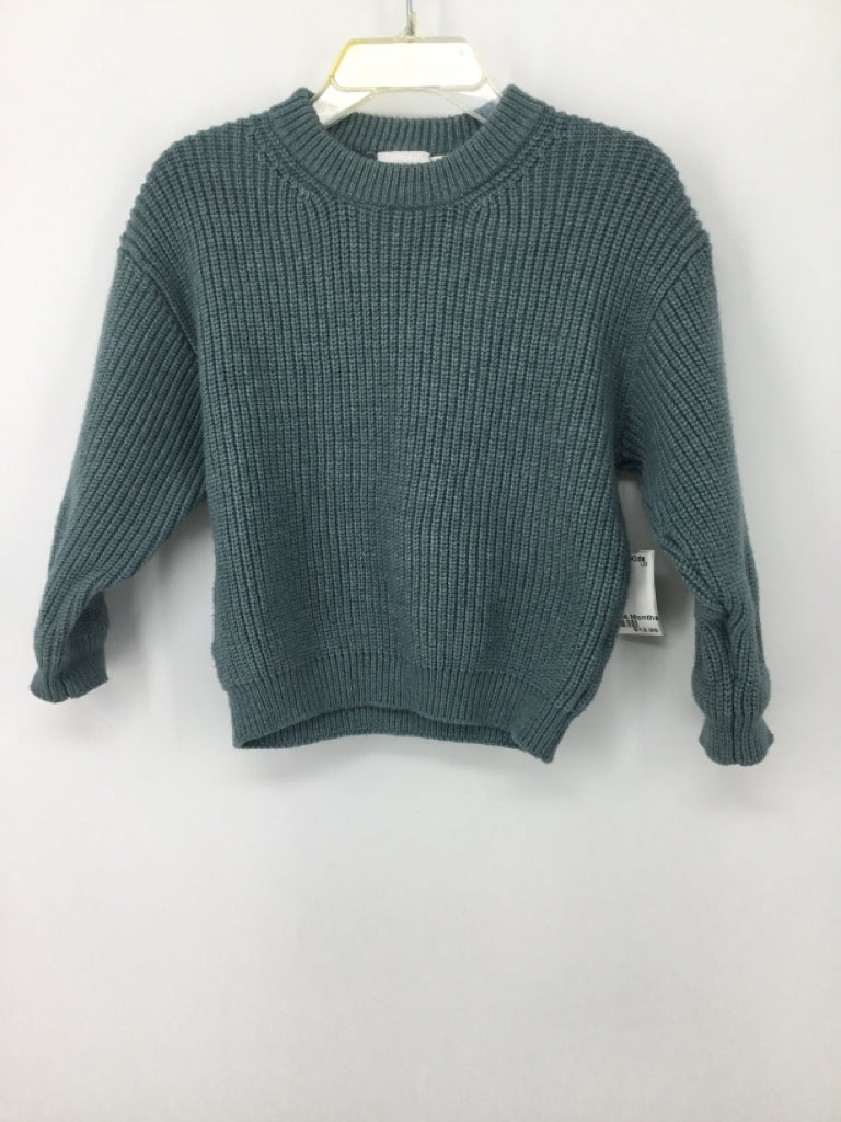 Zara Child Size 18-24 Months Green Solid Sweater - boys