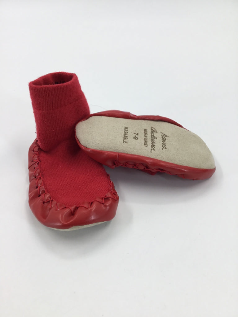 Hanna Andersson Child Size 7 Toddler Red Slippers