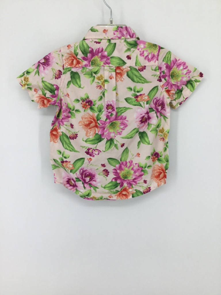 Janie and Jack Child Size 18-24 Months Pink Floral Shirt - boys
