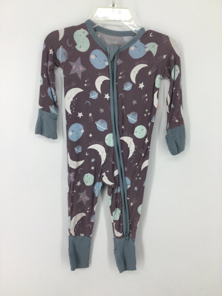 Little Sleepies Child Size 3-6 Months Gray Print Pajamas - boys