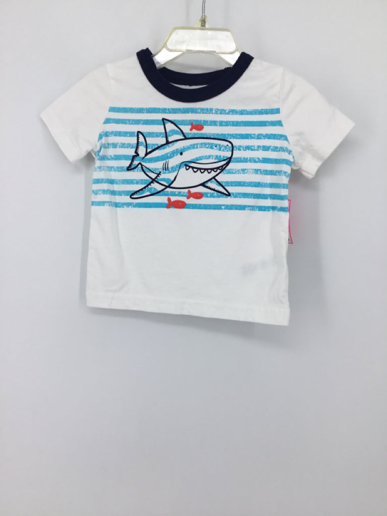 Carter's Child Size 12 Months White Sharks T-shirt - boys