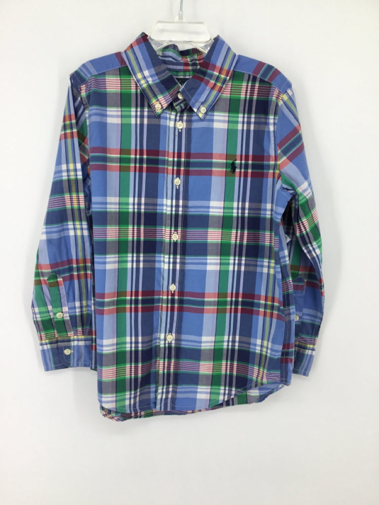 Ralph Lauren Child Size 6 Blue Plaid Shirt - boys