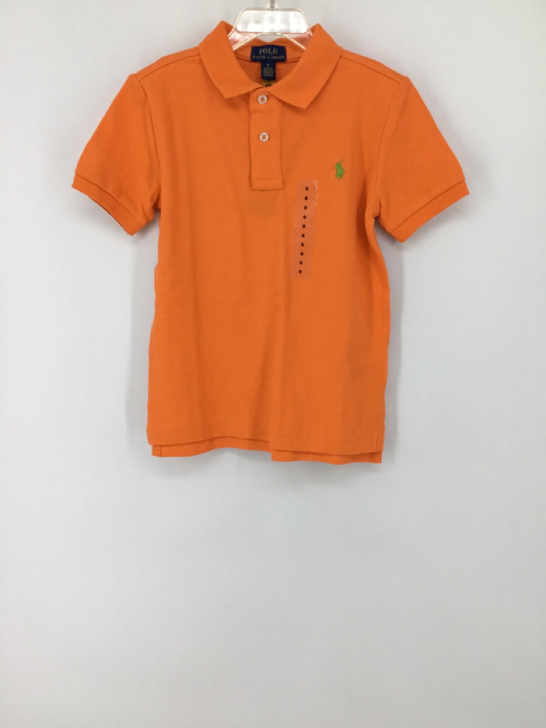Ralph Lauren Child Size 6 Orange Solid Shirt - boys