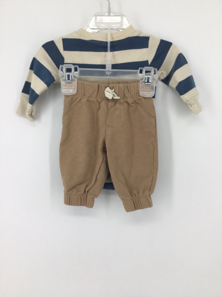 Carter's Child Size 3 Months Blue Stripe Outfit - boys